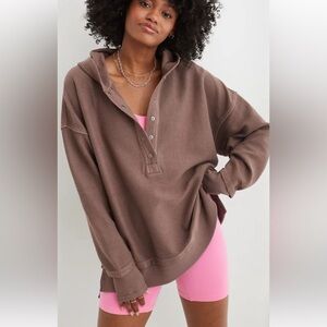 Aerie* Textured Henley Hoodie